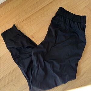 Womens Black Elastic Waist Jogger Pants